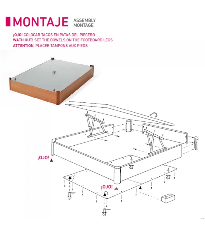 Montaje de ruedas y canapé