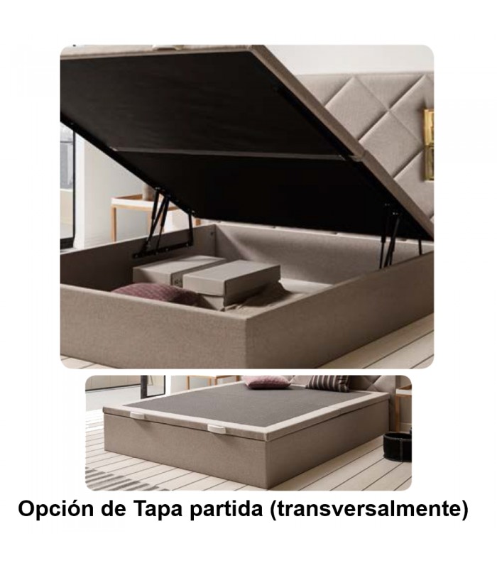 Opción de tapa partida transversalmente