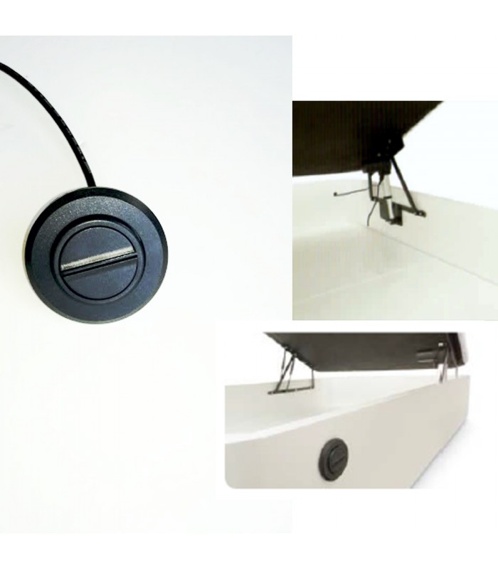 Pulsador empotrable para apertura motorizada de canapé abatible