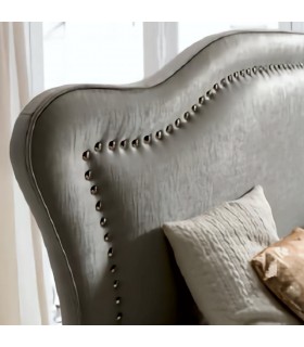 Cama S304 con somier articulado tapizada en Bengal Plata (serie 2)