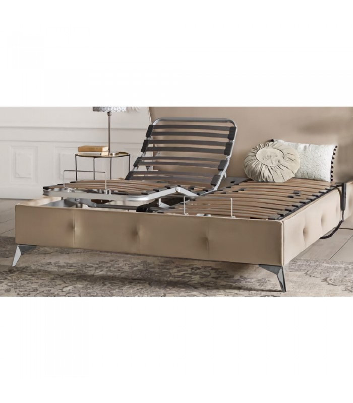 Cama completa S 303 con somier articulado tapizada en Brunei 4 (serie 3)