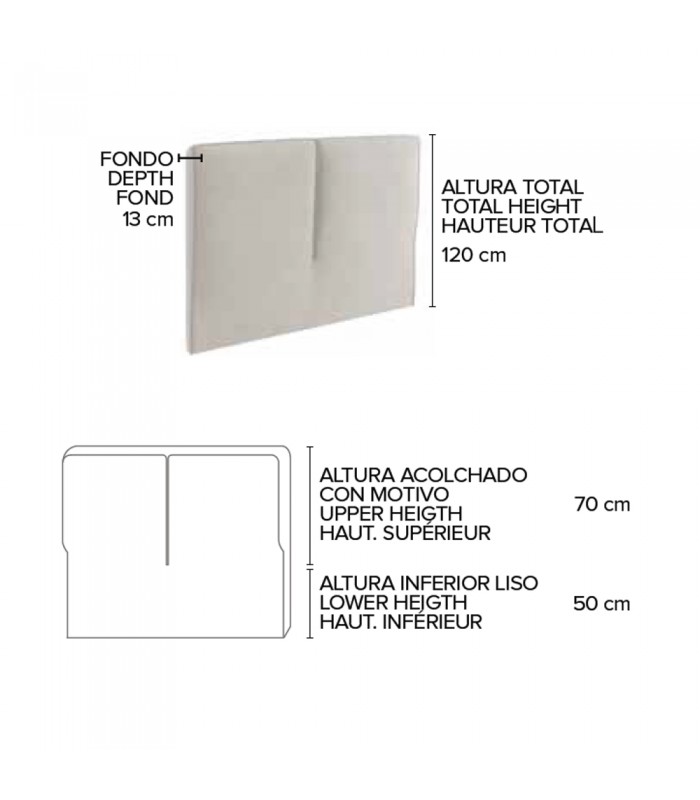 Cabecero Venecia, dimensiones