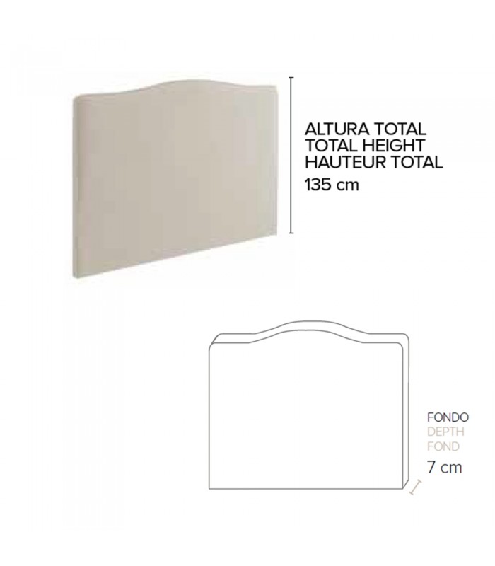 Cabecero tapizado Dubai, medidas