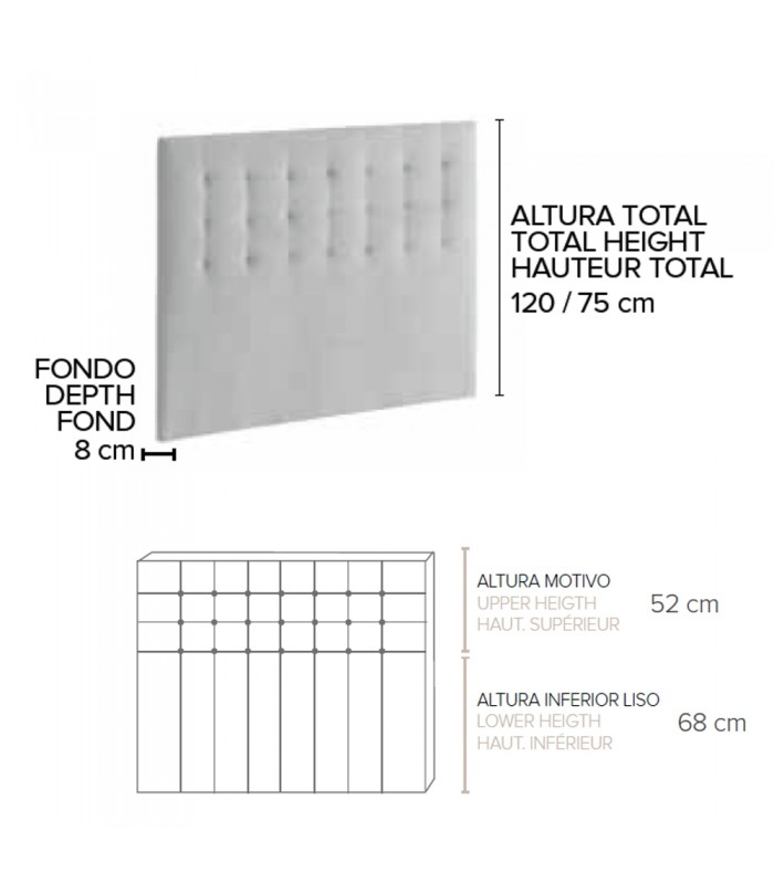 Cabecero Florencia, medidas
