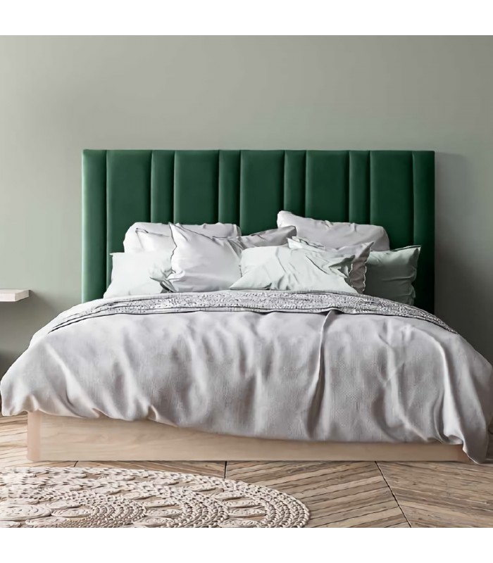 Cabecero tapizado Nepal, tapizado en Koral 78 verde botella