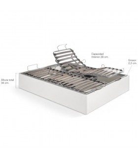 Dimensiones de canapé Estambul con somier articulado eléctrico