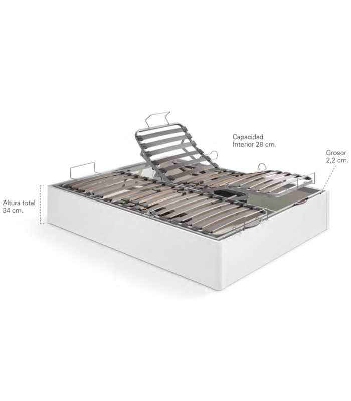 Dimensiones de canapé Estambul con somier articulado eléctrico