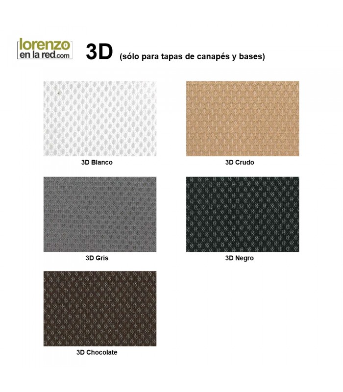 Muestras de colores tejido 3D