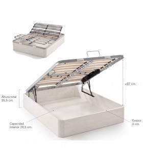Dimensiones del Canapé Goya con somier articulado eléctrico