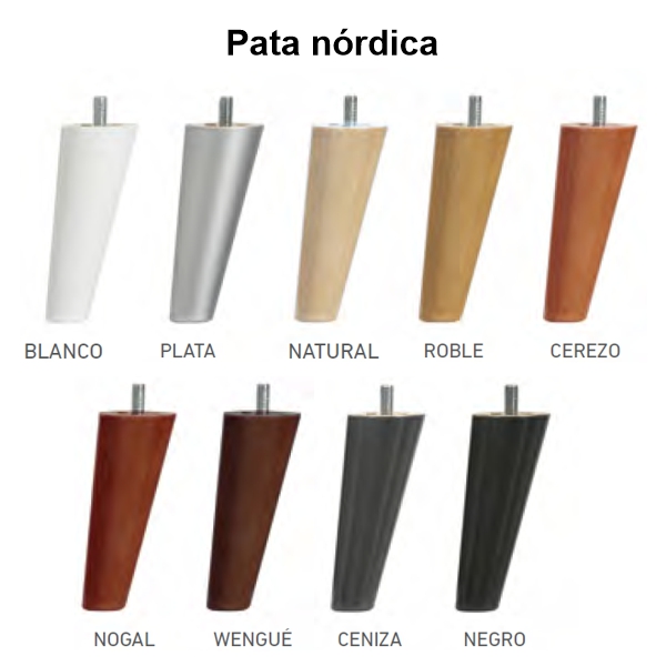 Colores Patas nórdicas para bases tapizadas